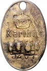 Deutsch-Südwestafrika Passmarke o.J. Karibib Pass, ursprüngliche Nummer 5267 (a.d. Serie Oktober 1907) wurde entwertet und a.d. Rückseite die Nr. 9098...