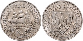Weimarer Republik 5 Reichsmark 1927 A 100 Jahre Bremerhaven J. 326. 
winz.Rf. vz-/vz-st
