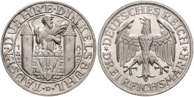 Weimarer Republik 3 Reichsmark 1928 D 1000 Jahre Dinkelsbühl J. 334. 
 vz+