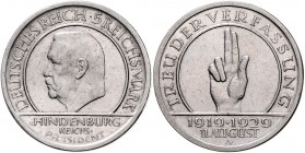Weimarer Republik 5 Reichsmark 1929 A Zum 10. Jahrestag der Weimarer Reichsverfassung J. 341. 
 ss