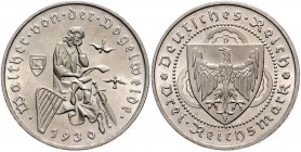 Weimarer Republik 3 Reichsmark 1930 D Zum 700. Todestag von Walther von der Vogelweide J. 344. 
 st
