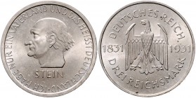 Weimarer Republik 3 Reichsmark 1931 A Zum 100. Todestag des Freiherrn vom und zum Stein J. 348. 
 vz