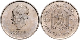 Weimarer Republik 3 Reichsmark 1932 A Zum 100. Todestag Goethes J. 350. 
 ss-vz