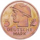 Bundesrepublik Deutschland 5 Deutsche Mark o.J. (1951) Einseitige Motivprobe, Merkurkopf, davor Wertzahl, darunter Deutsche Mark. Aus dem Nachlass des...