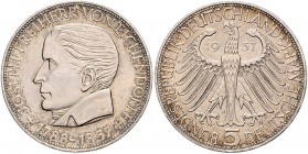 Bundesrepublik Deutschland 5 Deutsche Mark 1957 J Zum 100. Todestag des Dichters Joseph Freiherr von Eichendorff J. 391. 
 f.vz