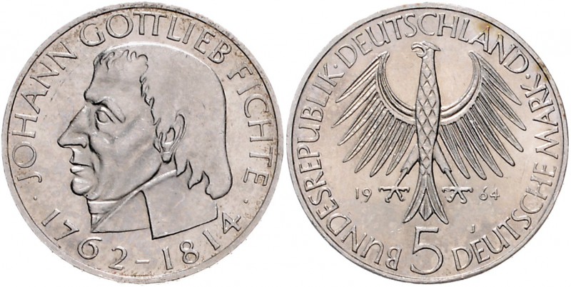 Bundesrepublik Deutschland 5 Deutsche Mark 1964 J Zum 150. Todestag des Philioso...