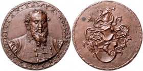 RDR - Österreich Ferdinand I. 1521-1564 Bronzegussmedaille o.J. (v. J. Deschler um 1560) auf Kilian Saner. Der Med. zufolge geb. 1512, erscheint als A...