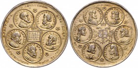 RDR - Österreich Matthias II. 1612-1619 Silbermedaille 1613 (v. C. Maler, Nbg) Elf-Kaiser-Medaille auf den Reichstag in Regensburg Doneb. 1871. Slg. E...