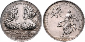 RDR - Österreich Joseph I., Kaiser ab 1705 1690-1711 Silbermedaille 1699 (v. P.H. Müller) auf seine Vermählung mit Wilhelmine Amalie v. Braunschweig-L...