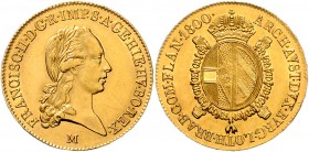 RDR - Österreich Franz II./ I. 1792-1835 Sovrano 1800 M Mailand Friedb. 741a. Her. 230. Jg. 136a. 
Rs.min.just. f.vz