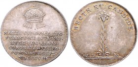 RDR - Österreich Franz II./ I. 1792-1835 Lot von 2 Auswurfmünzen: Doppelgroschen und Groschen 1808, a.d. ungarische Krönung der Kaiserin 
 vz und vz+...