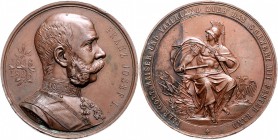 RDR - Österreich Franz Joseph I. 1848-1916 Lot von 2 Stücken: Bronzemedaille 1898 (v. Pittner) a.d. 50-jährige Regierungsjubiläum und einseitige Bronz...