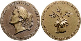 RDR - Österreich - Wien Bronzemedaille 1950 Zwei einseitige Medaillen der Vorder- u. Rückseite der Ehrenmedaille der Gesellschaft Bildender Künstler W...