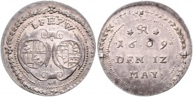 RDR - Länder - Tirol Silbermedaille 1609 a.d. Vermählung von Berthold v. Wollenstein mit Sabrina Regina v. Firmian Morosini 1884. 
22,4mm 3,3g vz