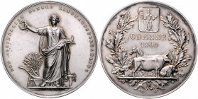 Dänemark Christian IX. 1863-1906 Silbermedaille 1900 (v. Conradsen) Landwirtschaftsprämie Odense 
winz. Rf. 47,2mm 53,2g vz