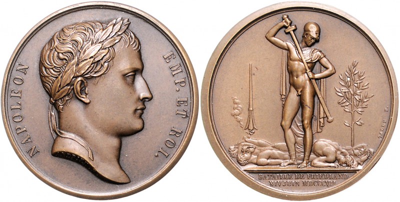 Frankreich Napoléon I. 1804-1815 Bronzemedaille 1807 (v. Andrieu/Galle) a.d. Sch...