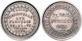 Frankreich Louis Philippe I. 1830-1848 Silbermedaille 1830 zur Erinnerung an die Julirevolution, die den endgültigen Sturz der Bourbonen brachte und d...