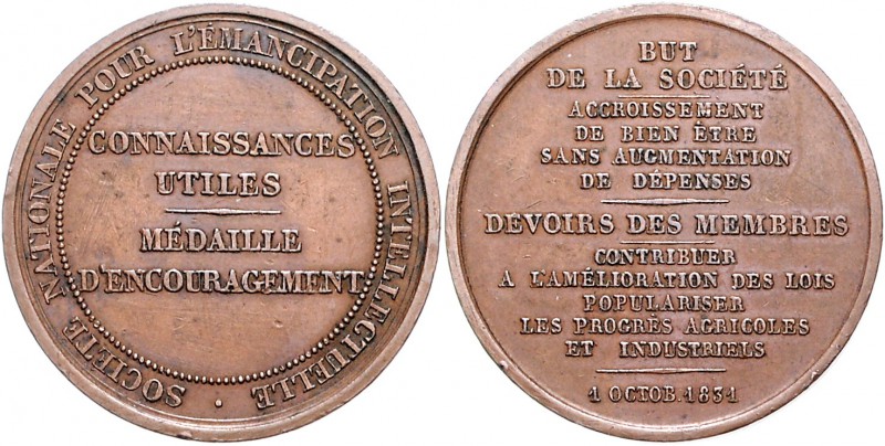 Frankreich Louis Philippe I. 1830-1848 Bronzemedaille 1831 der nationalen Gesell...