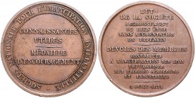 Frankreich Louis Philippe I. 1830-1848 Bronzemedaille 1831 der nationalen Gesellschaft für die geistige Erneuerung, für den Einsatz bei der Verbreitun...