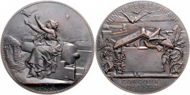 Frankreich Napoléon III. 1852-1871 Bronzemedaille 1871 (v. Degeorge) a.d. Brieftauben- und Balloneinsatz während der Belagerung von Paris Malpas 95. ...