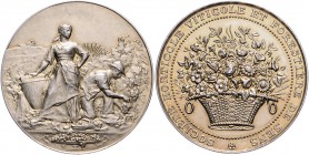 Frankreich III. République 1871-1940 Silbermedaille o.J. Prämie der Gartenbaugesellschaft Sens, i.Rd: ARGENT 950/1000 
36,9mm 35,0g vz