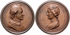 Frankreich - Lothringen Louis XV. 1715-1774 Bronze-Suitenmedaille o.J. (um 1730) (v.Saint-Urbain) auf Matthäus II. und seine Gemahlin Katharina von Li...