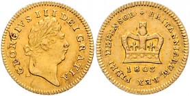 Großbritannien George III. 1760-1820 1/3 Guinea 1803 Friedb. 366. 
 ss