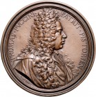Italien - Florenz Cosimo III. 1670-1723 Bronze-Klischee 1713 einseitig, m. Blei aufgefüllt (v. Antonio Selvi) a. Thomas Puccini. Professor für Anatomi...