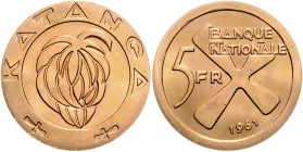 Katanga 5 Francs 1961 Friedb. 1. 
 vz