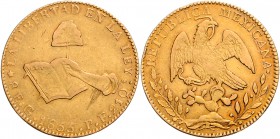 Mexiko Republica Mexicana 1823-1864 8 Escudos 1855 Guanajuato KM 373.7. 
winz.Kr. ss