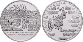 Polen Volksrepublik 20 Zloty 2008 auf 60 Jahre Aufstand im Warschauer Ghetto KM 636. 
 PP