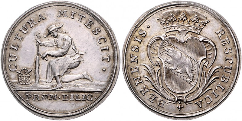 Schweiz - Bern Silbermedaille o.J. (v. Hug unsign.) Schulprämie, Umschrift begin...