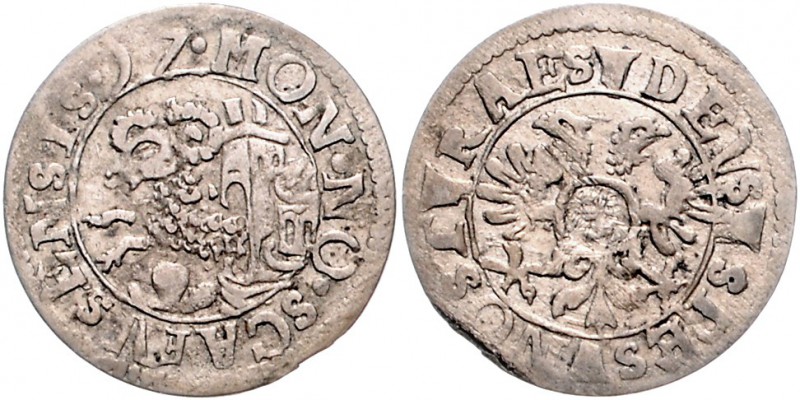 Schweiz - Schaffhausen, Stadt 3 Kreuzer 1597 HMZ 777. 
2,2g ss