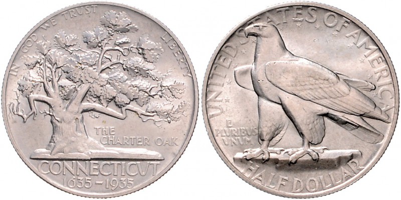 USA 1/2 Dollar 1935 Connecticut KM 169. 
 ss-vz