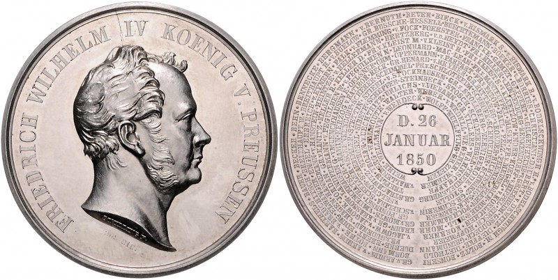 Sammlung Otto v. Bismarck Silbermedaille 1850 (v. Schilling/Loos) a.d.Eröffnung ...