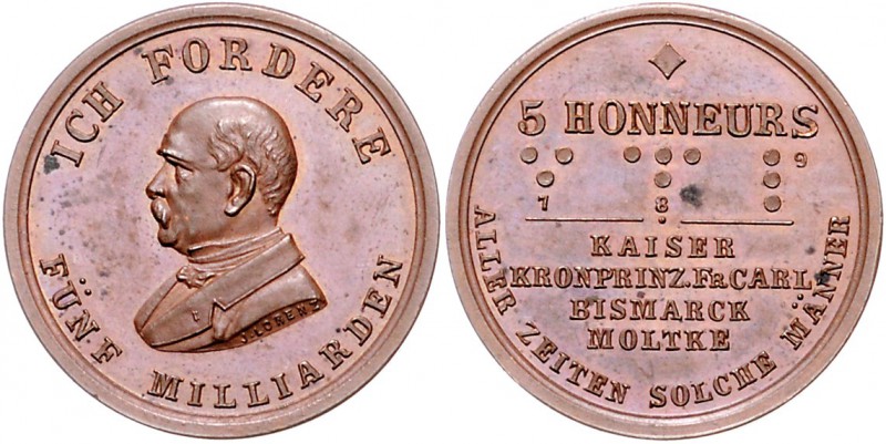 Sammlung Otto v. Bismarck Lot von 3 Stücken: Whistmarken 1871 (v.J.Lorenz) a.d. ...
