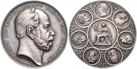 Sammlung Otto v. Bismarck Silbermedaille 1878 (v.H.Weckwerth/Oertel) a.d. Kongress in Berlin Bennert 19B Rs. 19. Slg. Bö. -. Slg. Marienbg. -. 
39,0m...