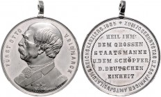 Sammlung Otto v. Bismarck Zinnmedaille 1885 (v. O. Bergmann) auf seinen 70. Geburtstag und 50-jähriges Dienstjubiläum Bennert 369. Slg. Bö. - vgl. 506...