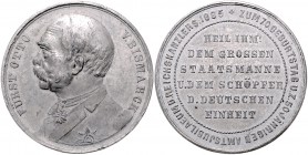 Sammlung Otto v. Bismarck Zinnmedaille 1885 (v. O. Bergmann, unsign.) auf seinen 70. Geburtstag und 50-jähriges Dienstjubiläum Bennert 25. Slg. Bö. 50...