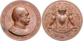 Sammlung Otto v. Bismarck Bronzemedaille 1885 (v. K. Schwenzer) auf seinen 70. Geburtstag und 50-jähriges Dienstjubiläum Bennert 34. Slg. Bö. 5064. 
...