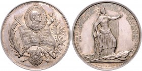 Sammlung Otto v. Bismarck Silbermedaille 1888 (v.Drentwett/Sebald) auf seine Rede in der Reichstagssitzung vom 6. Februar Bennert 51. Slg. Bö. 5146 (B...
