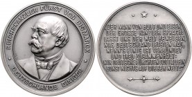 Sammlung Otto v. Bismarck Silbermedaille o.J. mattiert (v. Dürrich/Mayer/) auf seine Reichstagsrede, m. 8 Zeilen Text, i. Rd: SILBER 950 Bennert 120 v...