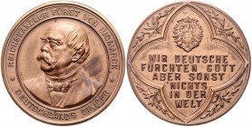 Sammlung Otto v. Bismarck Bronzemedaille o.J. (v. Dürrich/Mayer/) auf seine Reichstagsrede Bennert 120 var., Rs. 395. Slg. Bö. -. 
fleckige Patina 33...