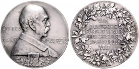 Sammlung Otto v. Bismarck Silbermedaille o.J. (v. B.H. Mayer, unsign.) auf seine Rede in der Reichstagssitzung vom 6. Februar Bennert 63. Slg. Bö. vgl...