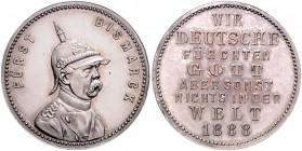 Sammlung Otto v. Bismarck Silbermedaille 1888 (v. M.&W., unsign.) auf seine Rede in der Reichstagssitzung vom 6. Februar Bennert 67. Slg. Bö. 5094. 
...