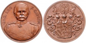 Sammlung Otto v. Bismarck Bronzemedaille o.J. a. Leo Graf v. Caprivi, Reichskanzler 1890-94 nach Bismarck Bennert -. Slg. Bö. -. 
27,0mm 9,6g f.st