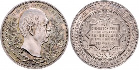 Sammlung Otto v. Bismarck Silbermedaille 1890 (v. Drentwett) auf seine Entlassung, mit Riffelrand Bennert 79. Slg. Bö. 5221. 
34,5mm 18,5g vz-st
