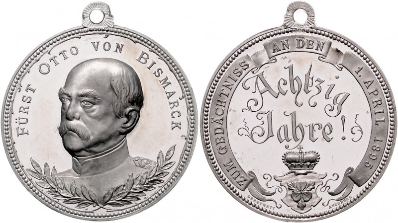 Sammlung Otto v. Bismarck Zinnmedaille 1895 (v. Drentwett) auf seinen 80. Geburt...