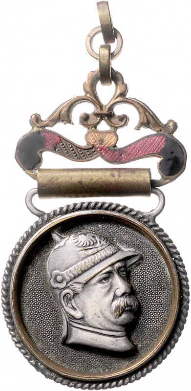 Sammlung Otto v. Bismarck Souvenir Einseitiger Anhänger aus versilberter Bronze,...