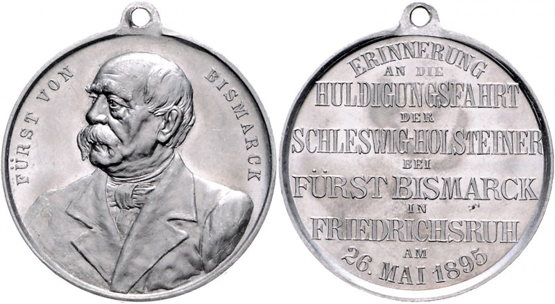 Sammlung Otto v. Bismarck Aluminiummedaille 1895 (unsign.) auf die Huldigungsfah...
